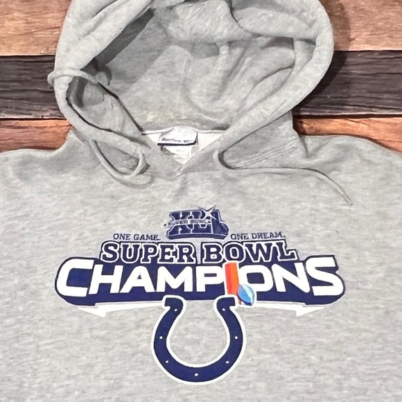 Indianapolis Colts NFL Super Bowl XLI Sports Gray Hoodie Pullover Sweatshirt - Picture 3 of 4